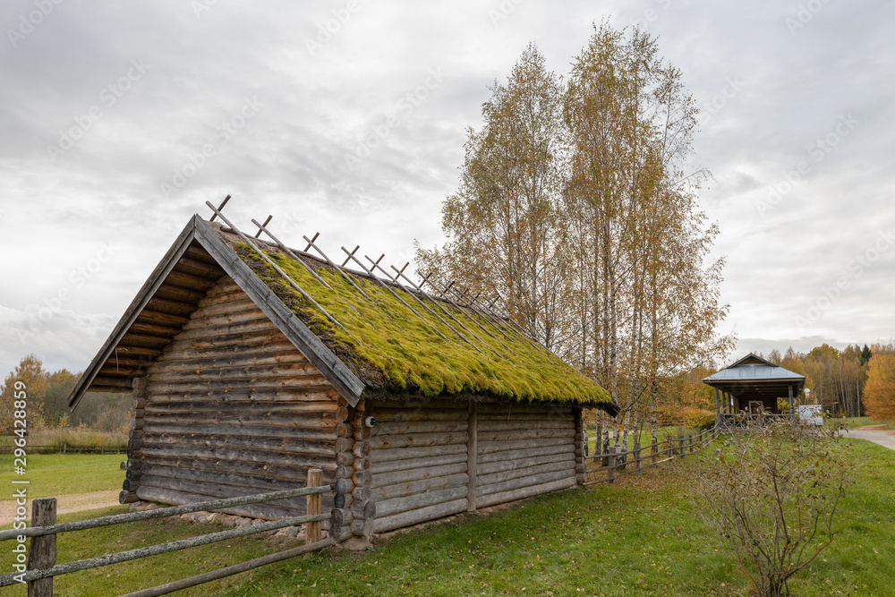 BUGROVO, PUSHKINSKIYE GORY, Pskov region / Russia: Open-air museum named The Pushkin's village in village Bugrovo BUGROVO, PUSHKINSKIYE GORY, Pskov region / Russia: Open-air museum named The Pushkin's village in village Bugrovo