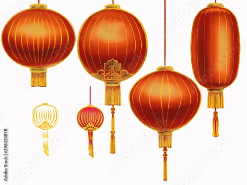 chinese lantern isolated on white background