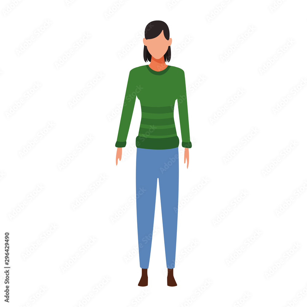 avatar woman standing icon