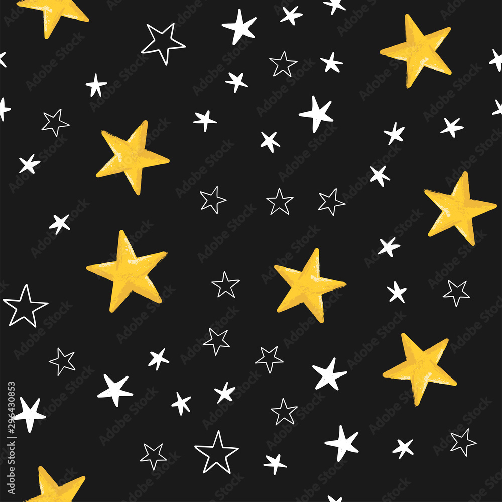 Star doodles seamless pattern. Hand drawn stars texture background. Star doodles seamless pattern. Hand drawn stars texture background.