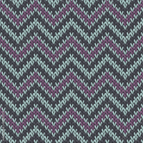 Closeup chevron stripes knitting texture 