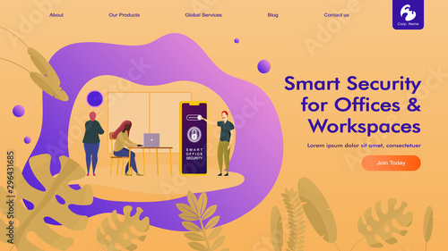 Creative website design template: smart home security, remote wireless house control. Vector flat illustration concepts of web page for desktop and mobile development or poster banner layout