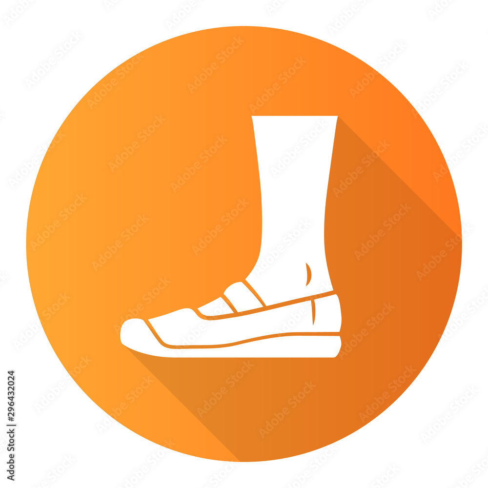Canvas orange flat design long shadow glyph icon. Women and men stylish footwear. Unisex casual flats, modern comfortable espadrilles. Male and female fashion. Vector silhouette illustration Canvas orange flat design long shadow glyph icon. Women and men stylish footwear. Unisex casual flats, modern comfortable espadrilles. Male and female fashion. Vector silhouette illustration