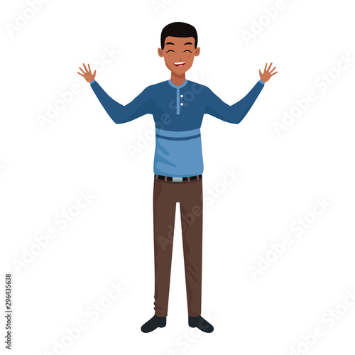 cartoon young man, flat design
