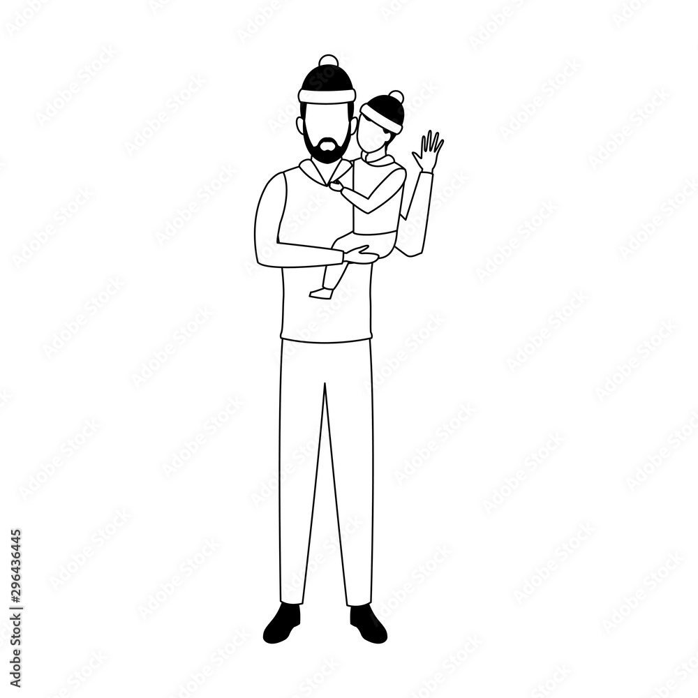 avatar man and little kid, flat design avatar man and little kid, flat design