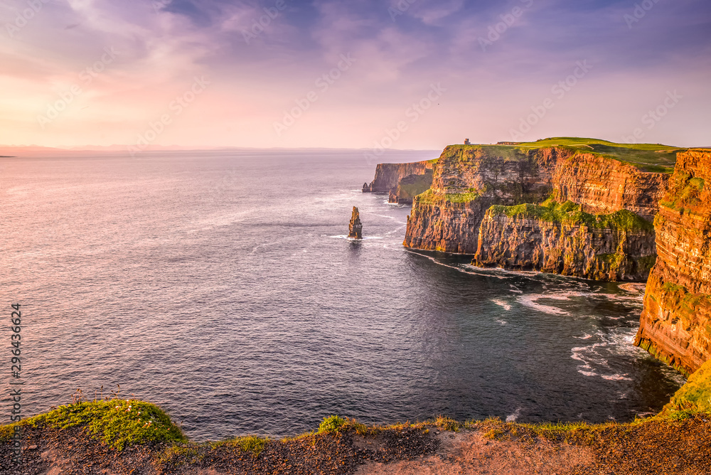 Cliffs of Moher Ireland sunset sun light Irish landmark amazing beautiful view