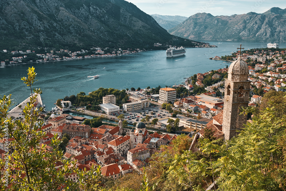 view of Kotor bay Montenegro