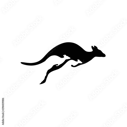 Negative space kangaroo logo design inspiration