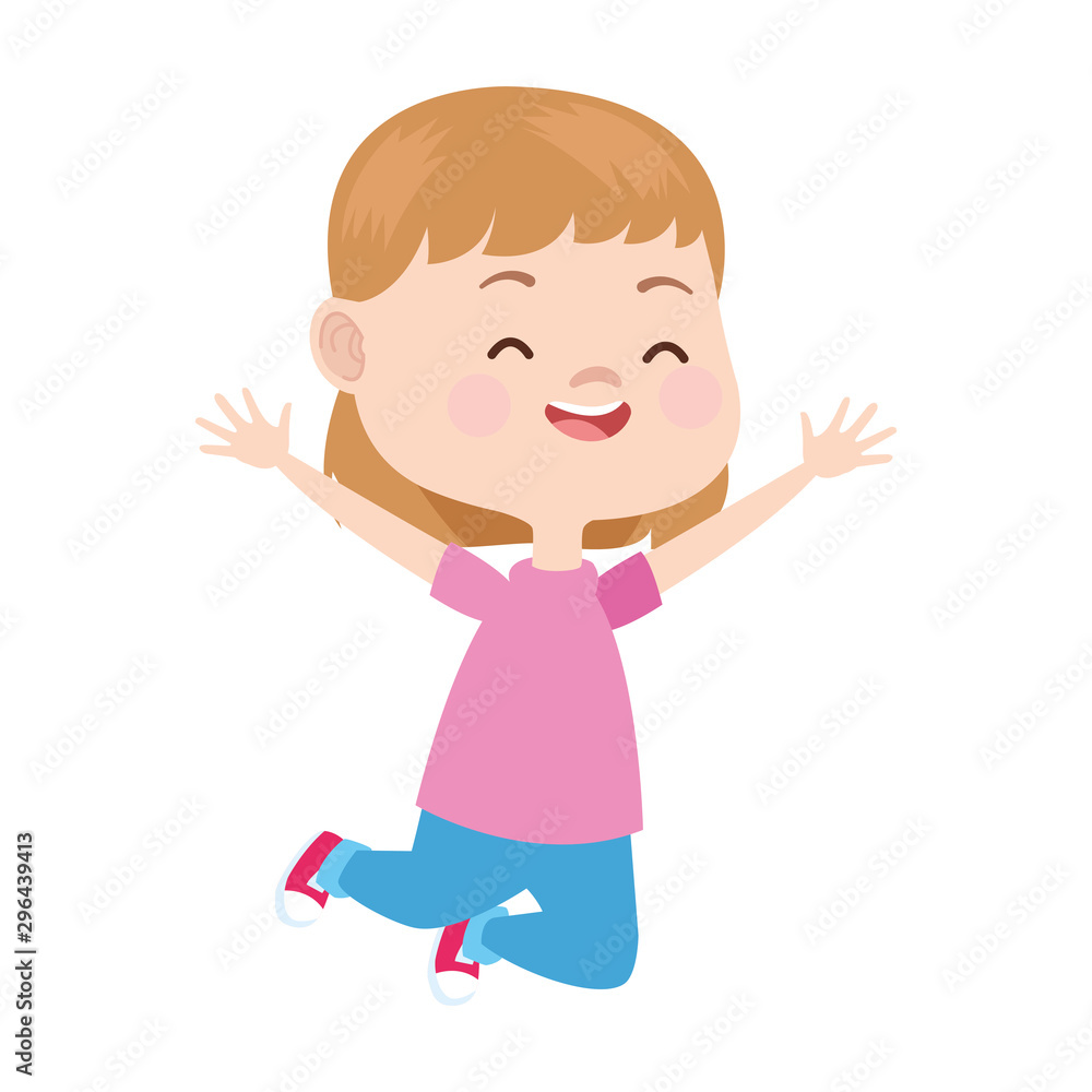 cartoon happy girl icon, flat design cartoon happy girl icon, flat design