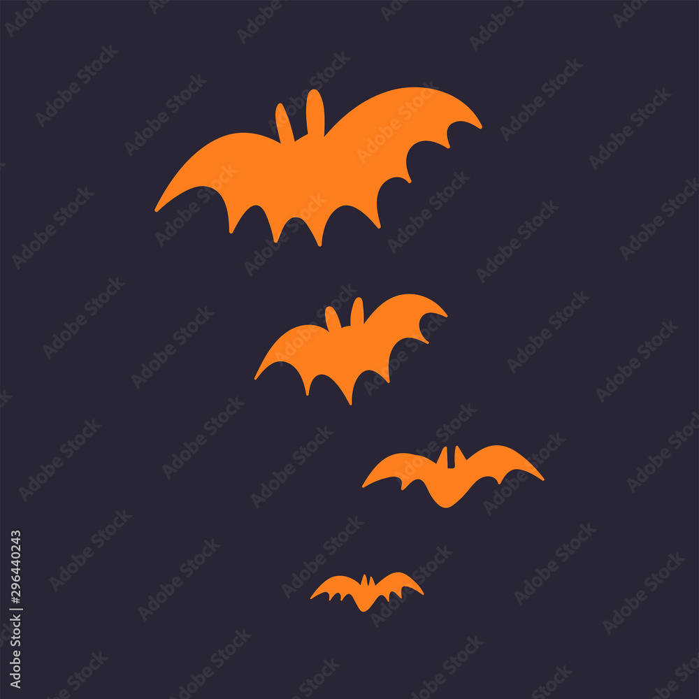 Halloween bats silhouettes. Vector icons.