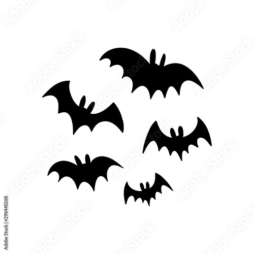 Halloween bats silhouettes. Vector icons.