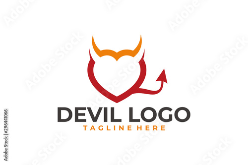 devil logo icon vector isolated