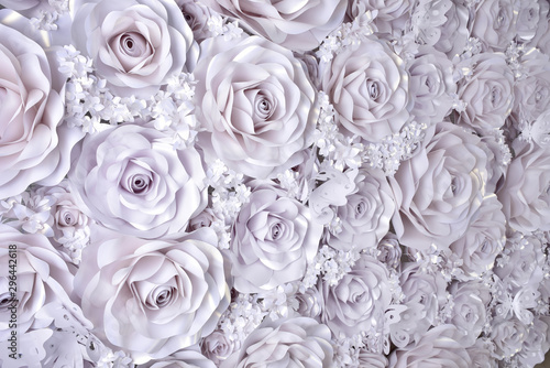 Paper flower wall photo