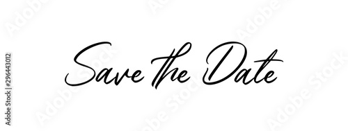 Save the date, calligraphy text. Vector.