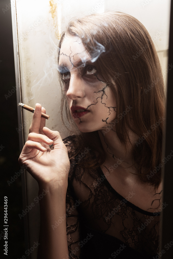 Obraz premium female halloween makeup