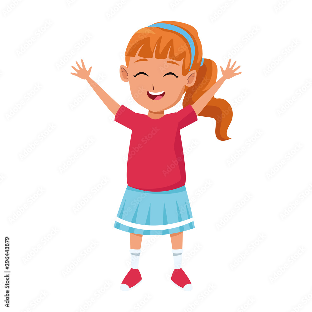cartoon little girl standing icon, colorful design cartoon little girl standing icon, colorful design