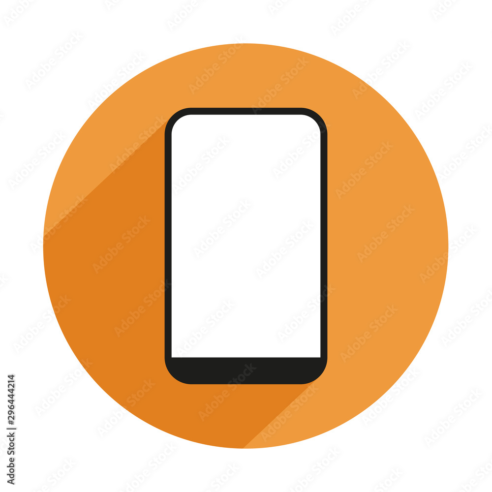Mobile Phone Vector Icon Blank Round Yellow Circle Mobile Phone Vector Icon Blank Round Yellow Circle