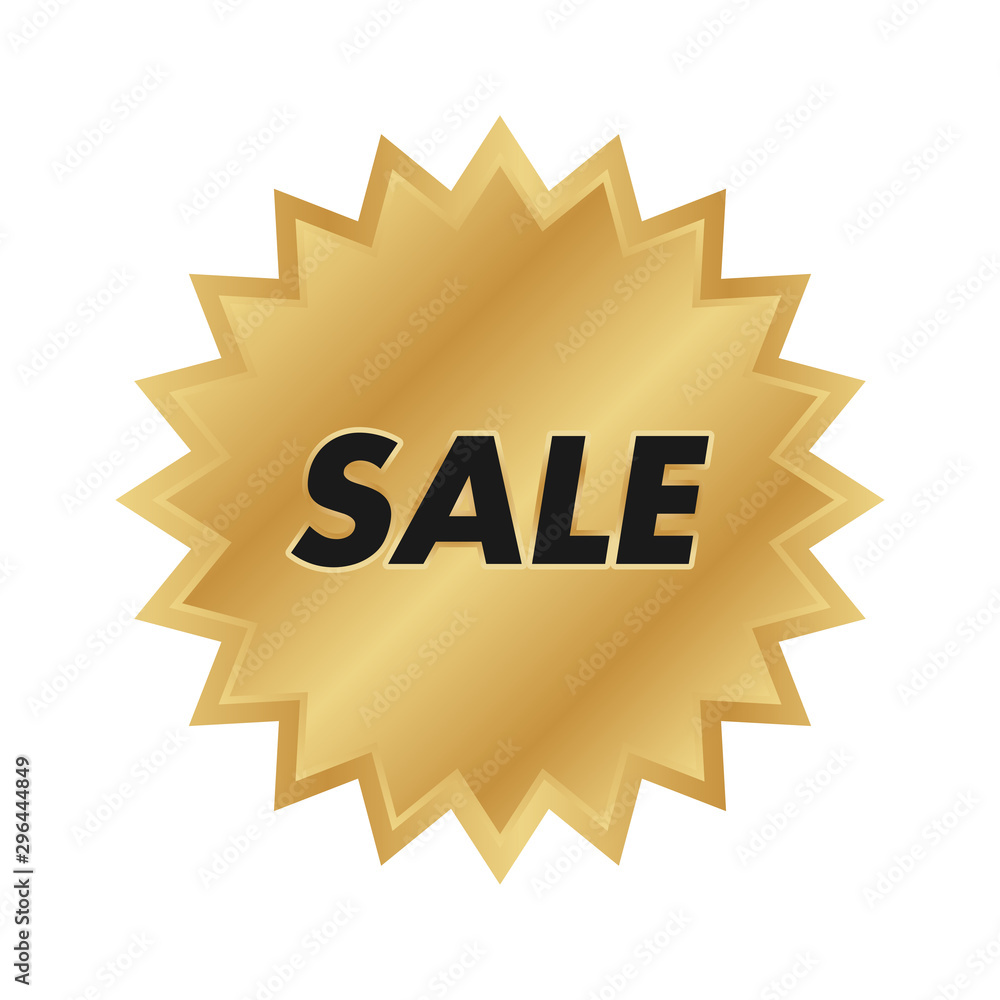 Golden SALE badge label. Vector gold rosette. Golden SALE badge label. Vector gold rosette.