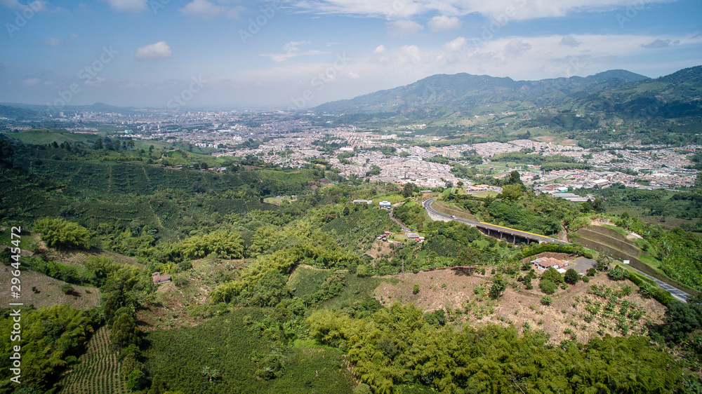 Vista aérea de Puente Helicoidal Pereira Manizales en Risaralda Colombia Vista aérea de Puente Helicoidal Pereira Manizales en Risaralda Colombia