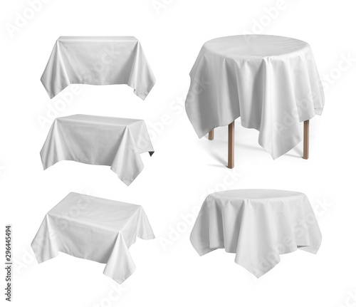 Canvas Print white tablecloth Isolated on white background