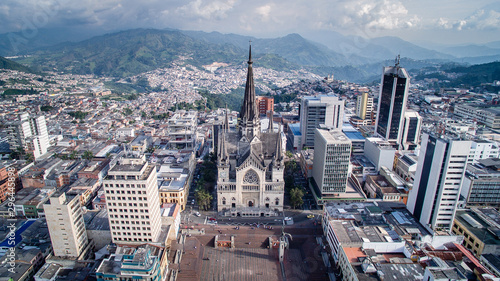Vista Aerea de Catedral Basilica de Nuestra Señora del Rosario Manizales Caldas Colombia