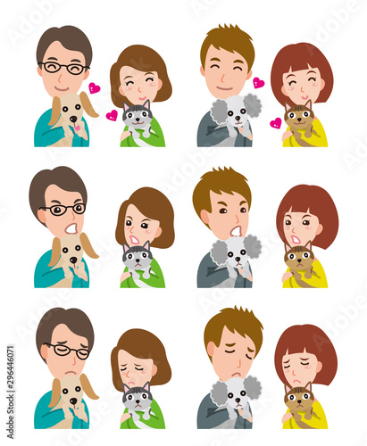 カップルの表情 のイラスト