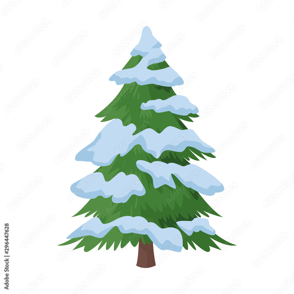 pine tree with snow icon, colorful design pine tree with snow icon, colorful design