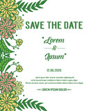 Ornate of abstract colorful flower frame, for various card wedding save the date. Vector