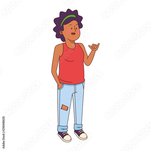 cool teen girl standing icon