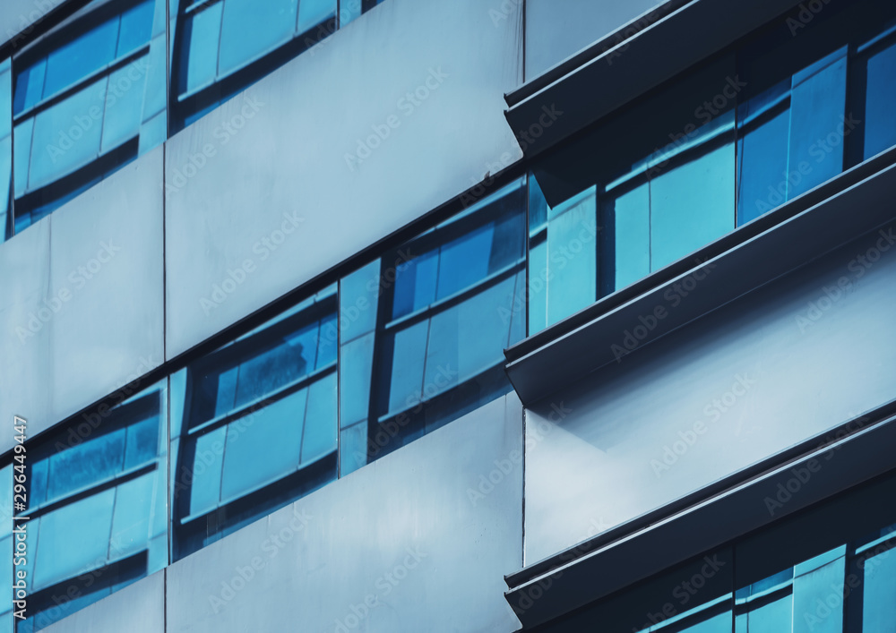 Fototapeta premium Modern office building close up in Hong Kong