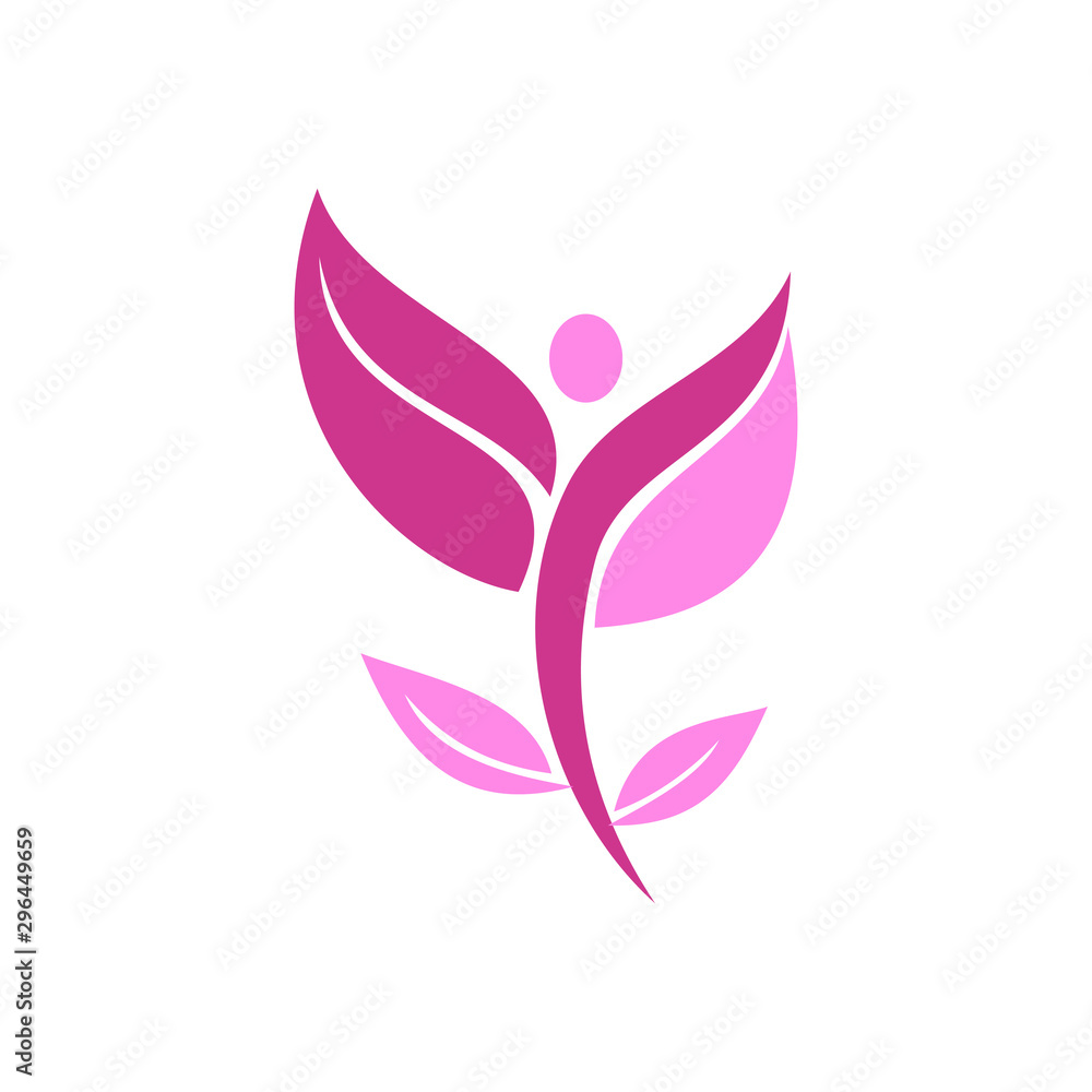 Nature spa logo Leaf Health Design Icon vector Template