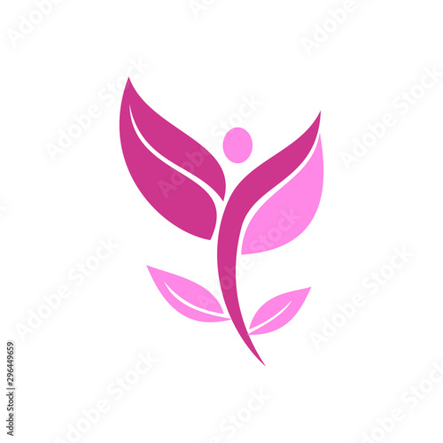 Nature spa logo Leaf Health Design Icon vector Template
