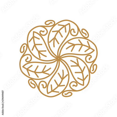Nature spa logo Leaf Rotation Design Icon vector Template Isolated
