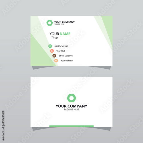 Modern green bussines card template. Elegant element composition design with clean concept. © Krisdian