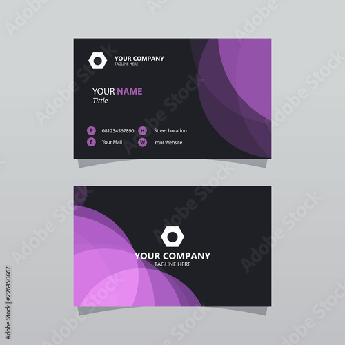 Modern purple bussines card template. Elegant element composition design with clean concept.