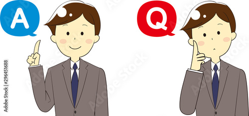 Illustration of Q & A icon and person