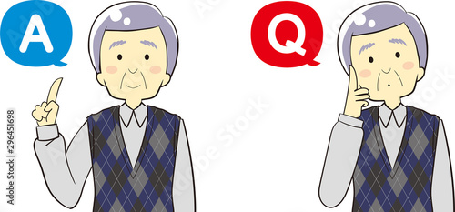 Illustration of Q & A icon and person