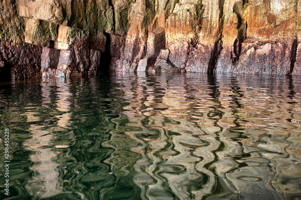 Fototapeta premium Cliffs and rock formations along the coastline of the Coromandel Peninsula