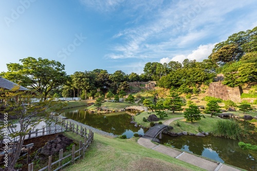 Japanese Garden (Gyokusen Inmaru Garden) at Kanazawa Castle, Ishikawa Prefecture, Japan © rayints