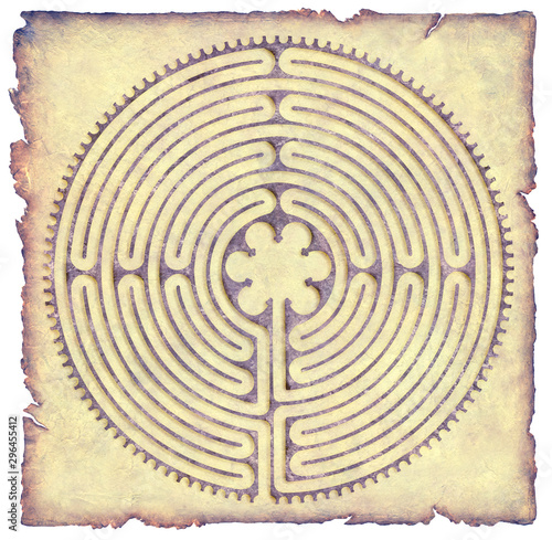 Chartres Labyrinth 11-circuit Parchment Map
