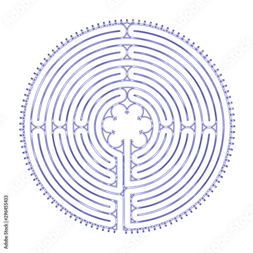 Obraz na płótnie Chartres Labyrinth Illustration 11- Circuit