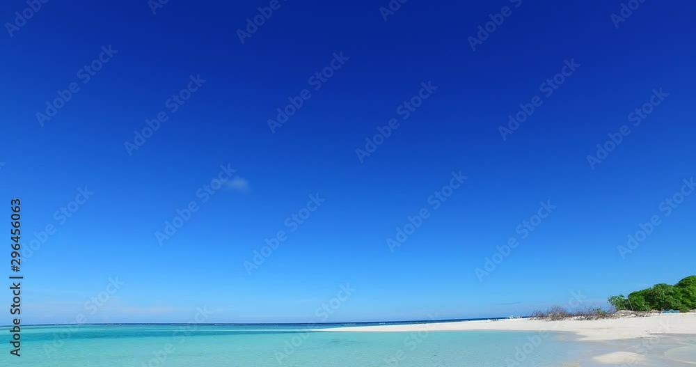 Horizon View from a Sand Beach in the Maldives