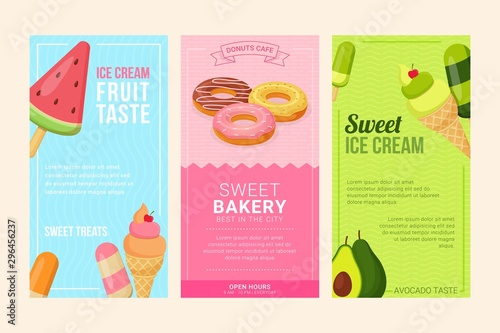 Ice cream and donuts advertise template for business promotion