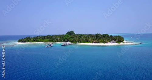 Wallpaper Mural Tropical Island Resort in Thailand, Drone shot over the island, with beautiful blue water. Torontodigital.ca