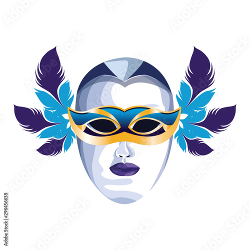 Masquerade mask icon, colorful flat design