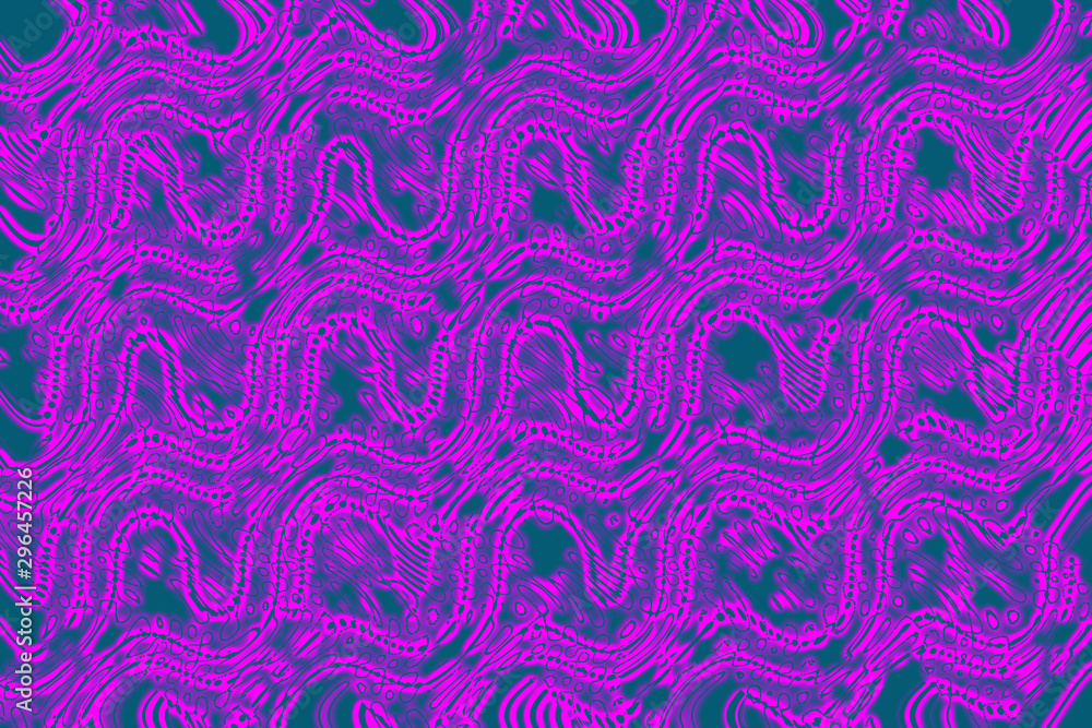 An abstract blue and pink wavy background.