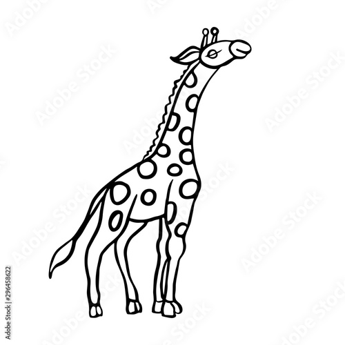 Cute giraffe. Children s illustration. Handwork. Wild animals.