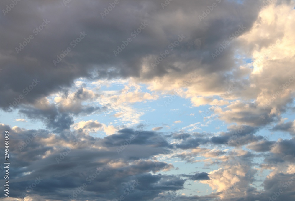 blue sky with clouds opening