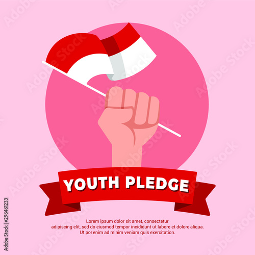 Flat Design Happy Youth Pledge Day Design