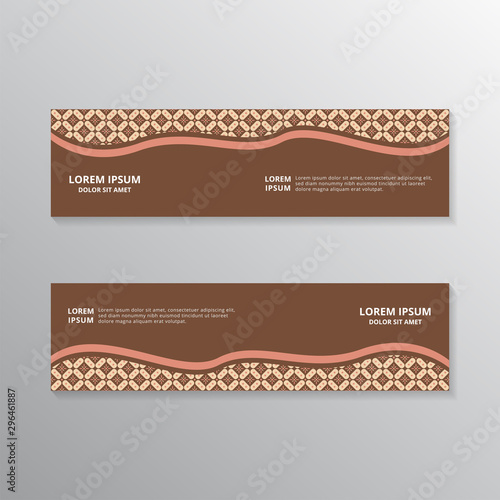 indonesian batik banner template, web header, footer, layout modern design, advertising post